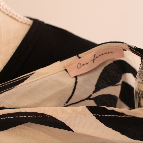 CES FEMME Floral Balloon Sleeve Flowy Bohemian Top Sz L - Picture 10 of 12